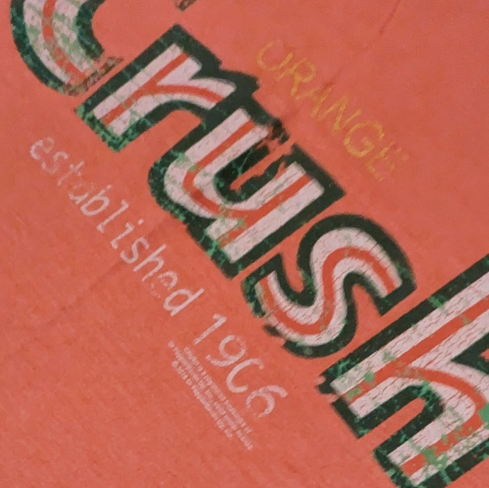 Tee Luv Orange Crush Soda Pop Graphic Tee T-shirt Poly Cotton Vtg Medium - Picture 7 of 7